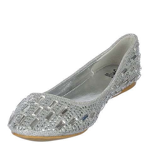 SHIEKH Julie-04 Flat Sequin Dress Shoes JULIE-04/SILVER - Shiekh