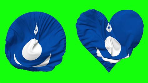 Mongol Empire Flag in Heart and Round Shape Waving Seamless Looping ...