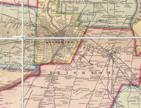 1852 Map of Monroe County New York Rochester | Etsy