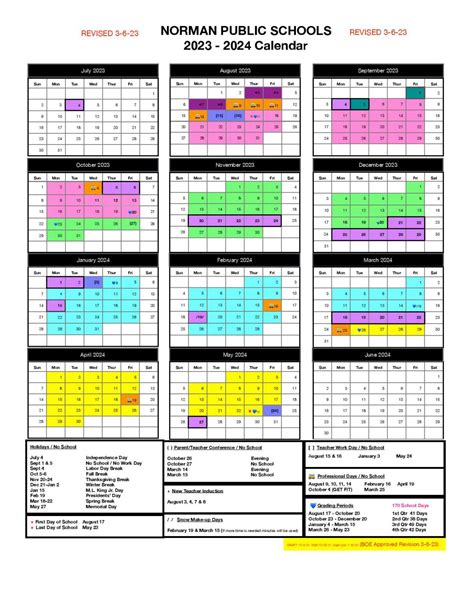 Norman Public Schools Calendar 2024 (Holiday Breaks)