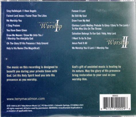 Terry MacAlmon Instrumental Worship I & II NEW 2 CD Christian Praise ...