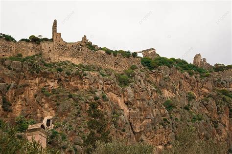 Remnants Of The Castle Of Monemvasia History Dull Medieval Photo Background And Picture For Free ...