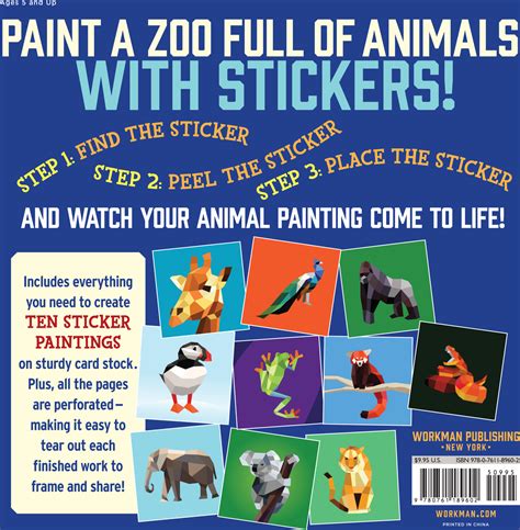 Paint by Sticker Kids: Zoo Animals: Create 10 Pictures One Sticker at a Time! - Imagine That Toys