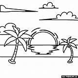 Coloring Pages Of The Sunset sketch template