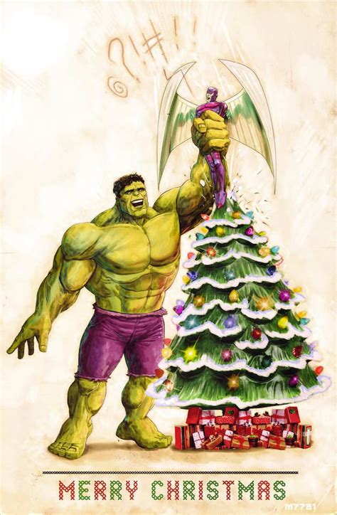 The Hulk and Angel by Marco D'Alfonso Funny Christmas Jokes, Christmas ...