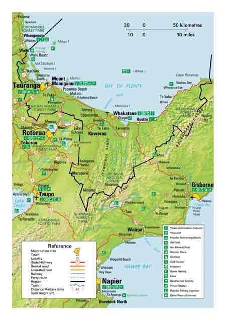 Bay of Plenty Map New Zealand City | Political Map of New Zealand