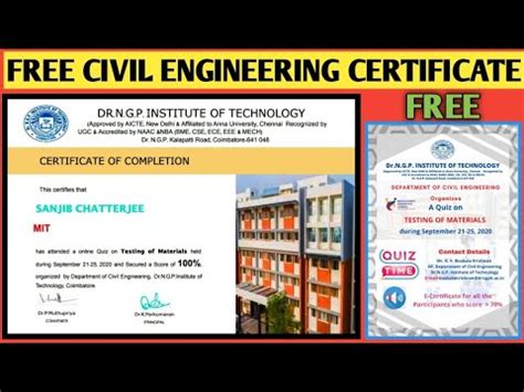 Civil engineering-course with Certificate | Free | how to get civil engineering certificate ...