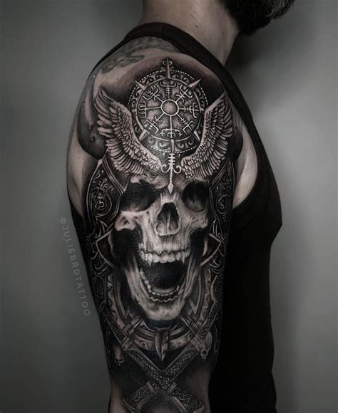 Viking Skull Tattoo by Julie Brd Tattoo | Viking tattoos, Viking tattoo ...