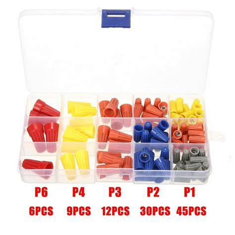 102PCS Wire Connector Twist Electrical Nut Spring Cap Assortment Set ...