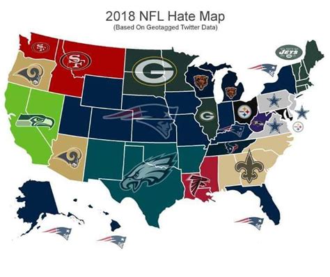 Nfl Teams On A Map - Large World Map