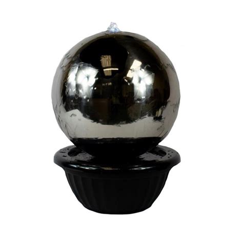 30cm Sphere Stainless Steel Water Feature with LED Lights