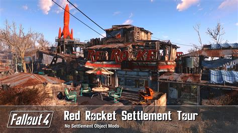 Fallout 4 - Red Rocket Truck Stop Settlement Build Tour - YouTube