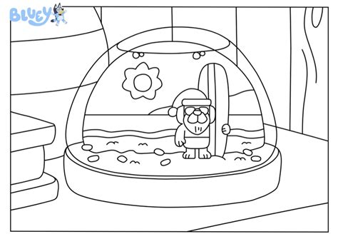 Verandah Santa colouring sheets - Bluey Official Website