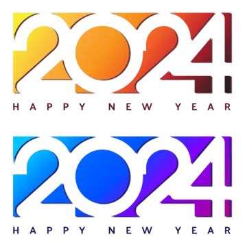 2024 Happy New Year Rectangle Warm Cool Color Composition Vector, 2024, Happy, Year PNG and ...