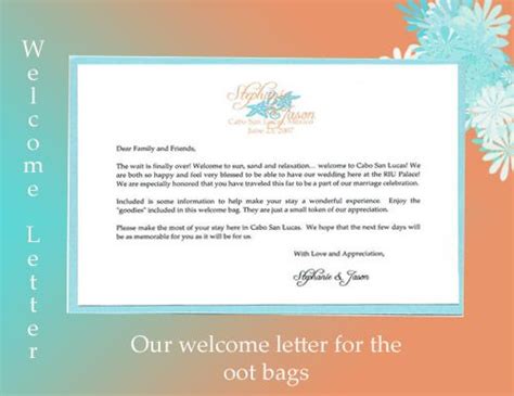 welcome note for wedding guest | got the wording for the welcome letter from a Knottie ...