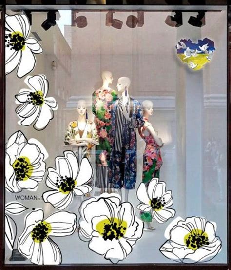 White Flowers With Animal Sky Print / Decals for Decor Window Display ...