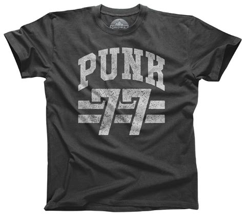 Men's Punk 77 T-Shirt Alternative 90s Music Punk Grunge Rock and Roll ...