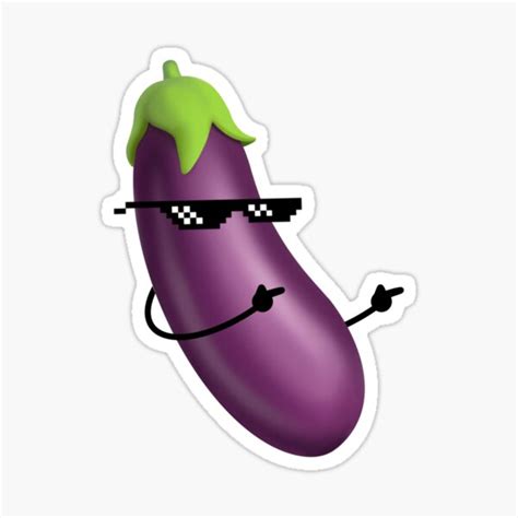 "Thug Life Eggplant" Sticker for Sale by PinkShinyArt | Redbubble