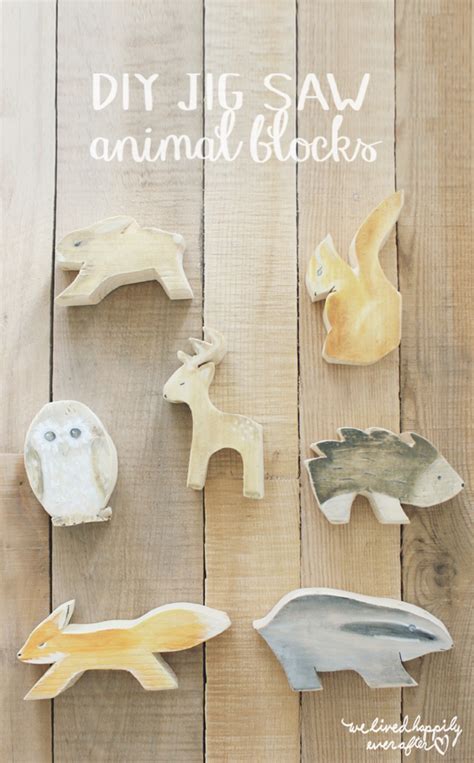 We Lived Happily Ever After: DIY Wood Block Animals