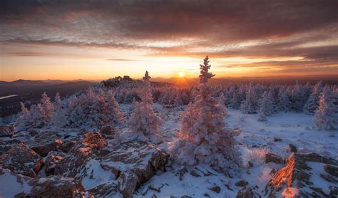 winter, snow, landscape, nature, Russia HD Wallpaper