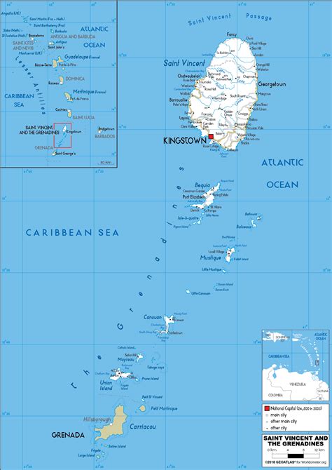 Large size Road Map of Saint Vincent and the Grenadines - Worldometer