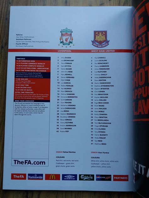 2006 FA Cup Final Programme – Liverpool vs West Ham Utd – Cup Final ...