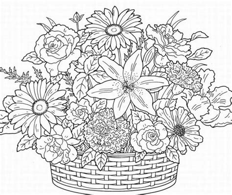 Get This Spring Adult Coloring Pages A Bouquet of Spring Flowers