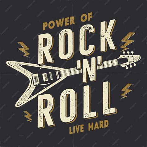 Premium Vector | Vintage Hand Drawn Rock n Roll Poster