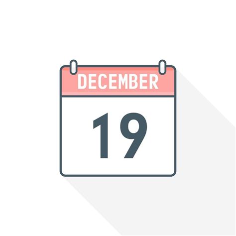 19th December calendar icon. December 19 calendar Date Month icon vector illustrator 17188758 ...