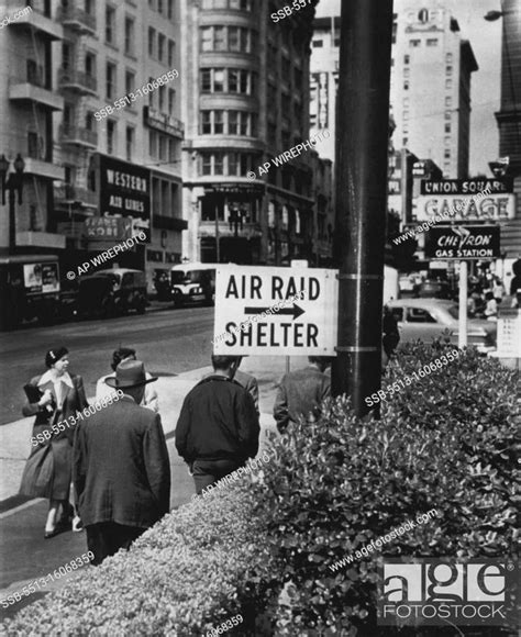 Air Raid Shelter Signs Go Up -- For the first time since World War II ...