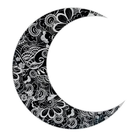 Vector clip art of floral crescent moon | Free SVG