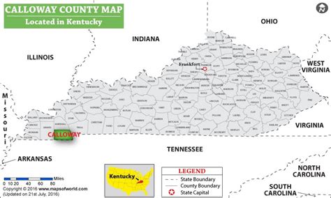 Calloway County Map, Kentucky