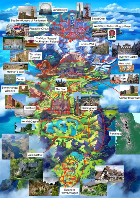 Pokemon Galar Region Map