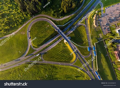 Aerial View Road Interchange Highway Intersection Stock Photo 2214256671 | Shutterstock