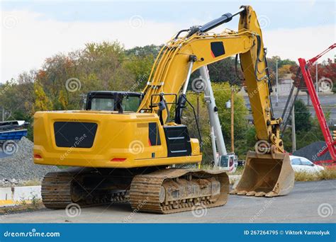 Tracked Excavator Land Working Stock Image - Image of soil, industry ...