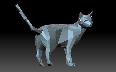 Low-poly cat 3D model 3D printable | CGTrader