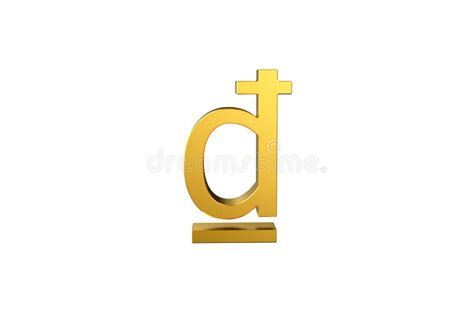 Vietnamese Currency Symbol in Gold - 3d Illustration, 3d Rendering Stock Illustration ...