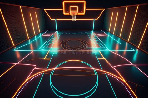 Futuristic Basketball Created with Generative AI Technology Stock Illustration - Illustration of ...