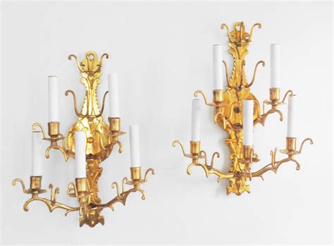 Brass Wall Sconces 5 Light / Arm W 72 Crystals Each Set of 2 - Etsy