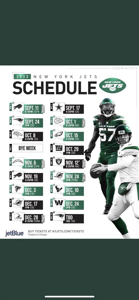 Your 2023 New York Jets Schedule : r/nyjets