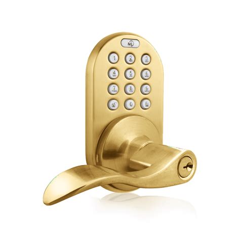 Keyless Entry Lever Handle Door Lock with Electronic Digital Keypad Polish Brass - Walmart.com ...