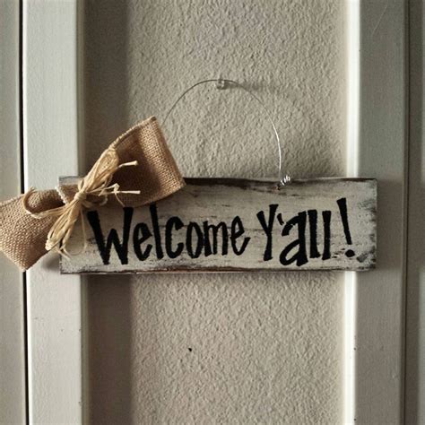 Small Wood Hanging Welcome Sign