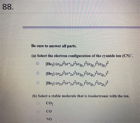 Solved 88. Be sure to answer all parts. (a) Select the | Chegg.com