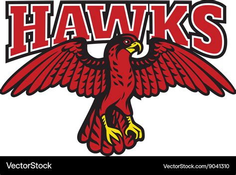 Red hawk mascot Royalty Free Vector Image - VectorStock