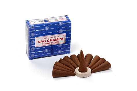 Nag Champa Incense Cone - 12 Cones with Burning Stand - RoyalFurnish.com