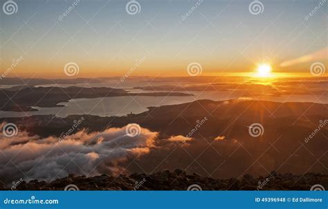 Hobart Sunrise from the Top of Mount Wellington Stock Photo - Image of summit, summer: 49396948