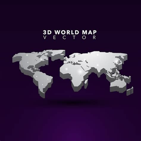 Mapa do mundo 3d | Vetor Premium