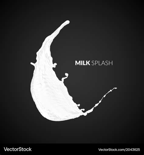 Milk splash isolated on black background Vector Image