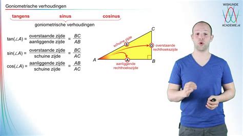 Goniometrie - de goniometrische verhoudingen - WiskundeAcademie - YouTube