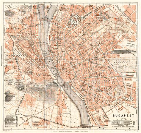 Old map of Budapest in 1913. Buy vintage map replica poster print or ...